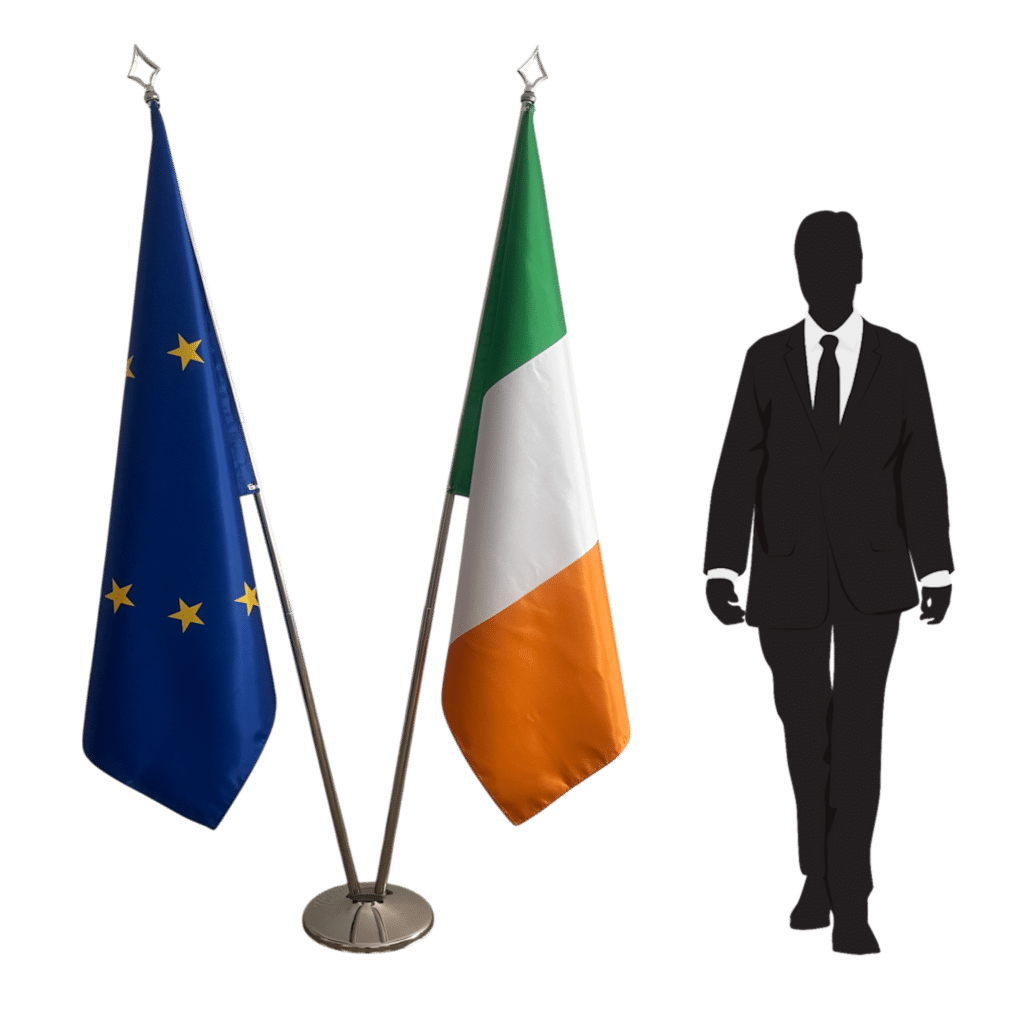 ireland flag on pole