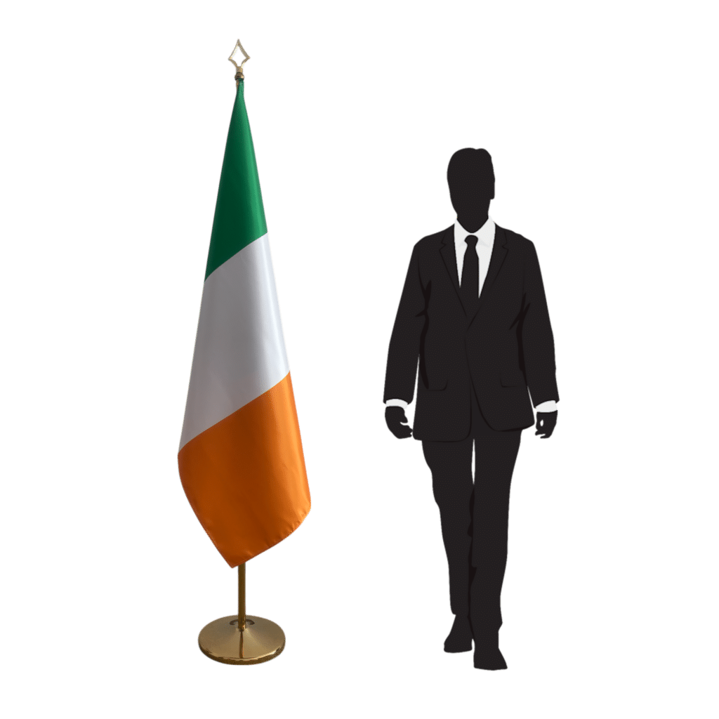 ireland flag on pole