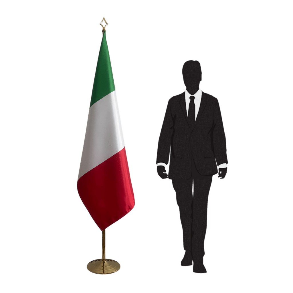 Italy flag on stand