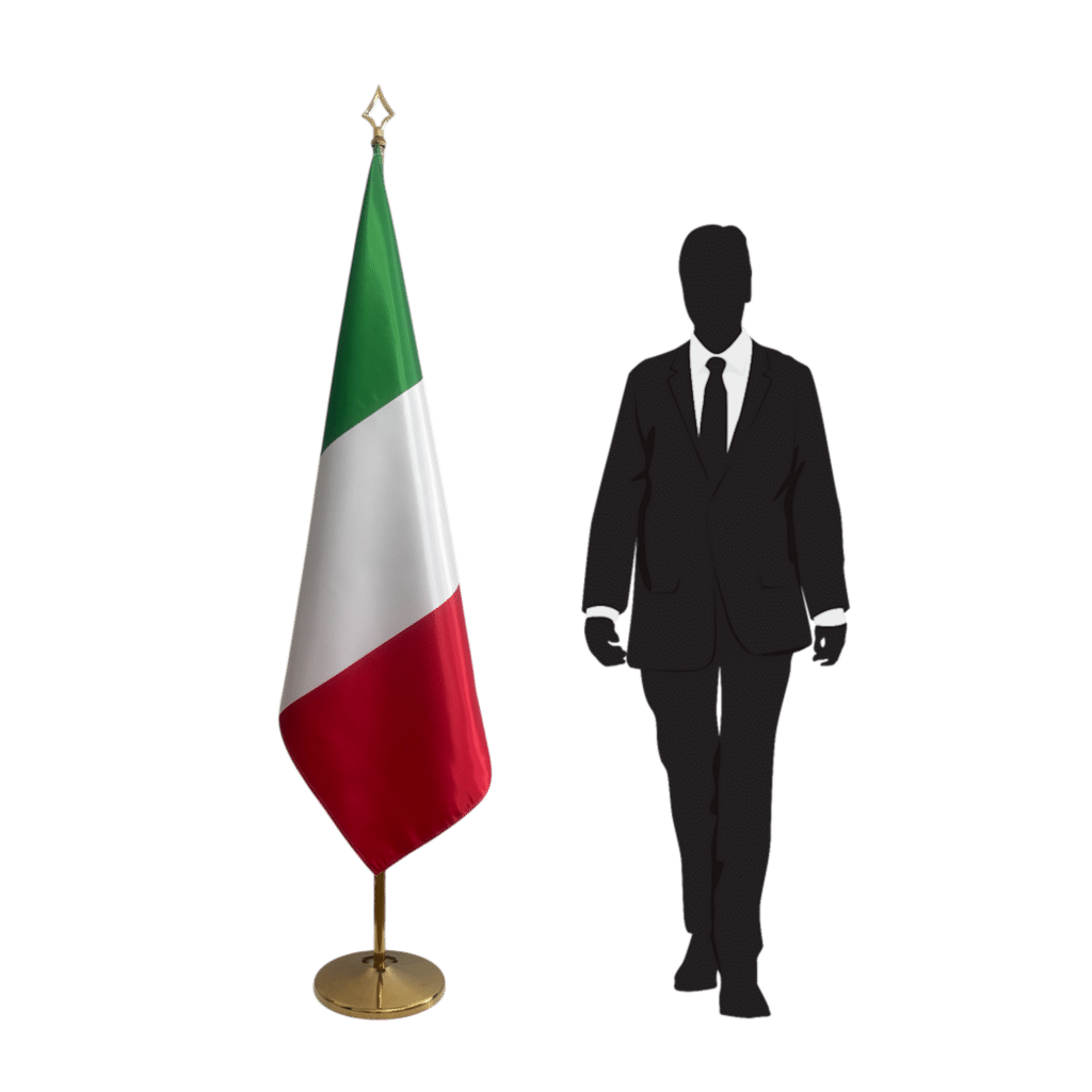 Italy flag on stand