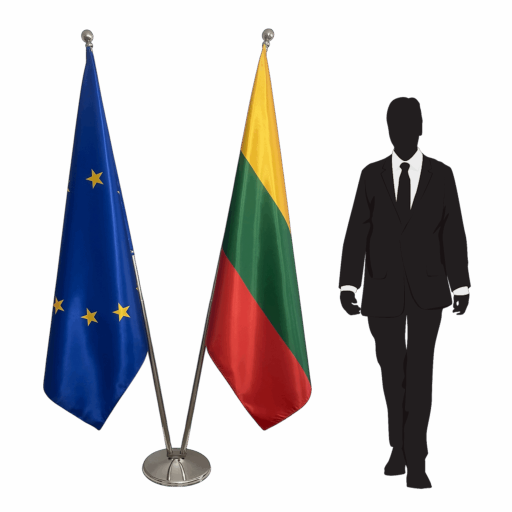 Lithuania Flag on Pole