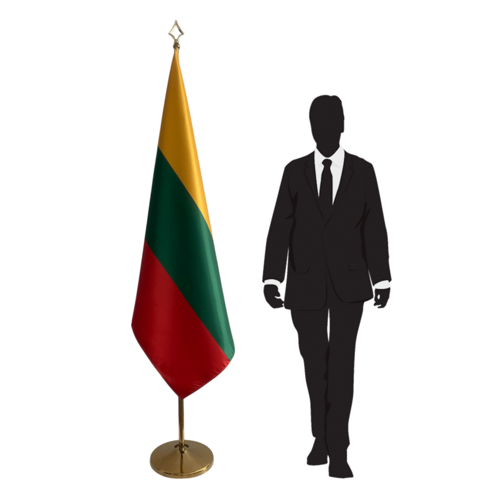 Lithuania Flag on Pole