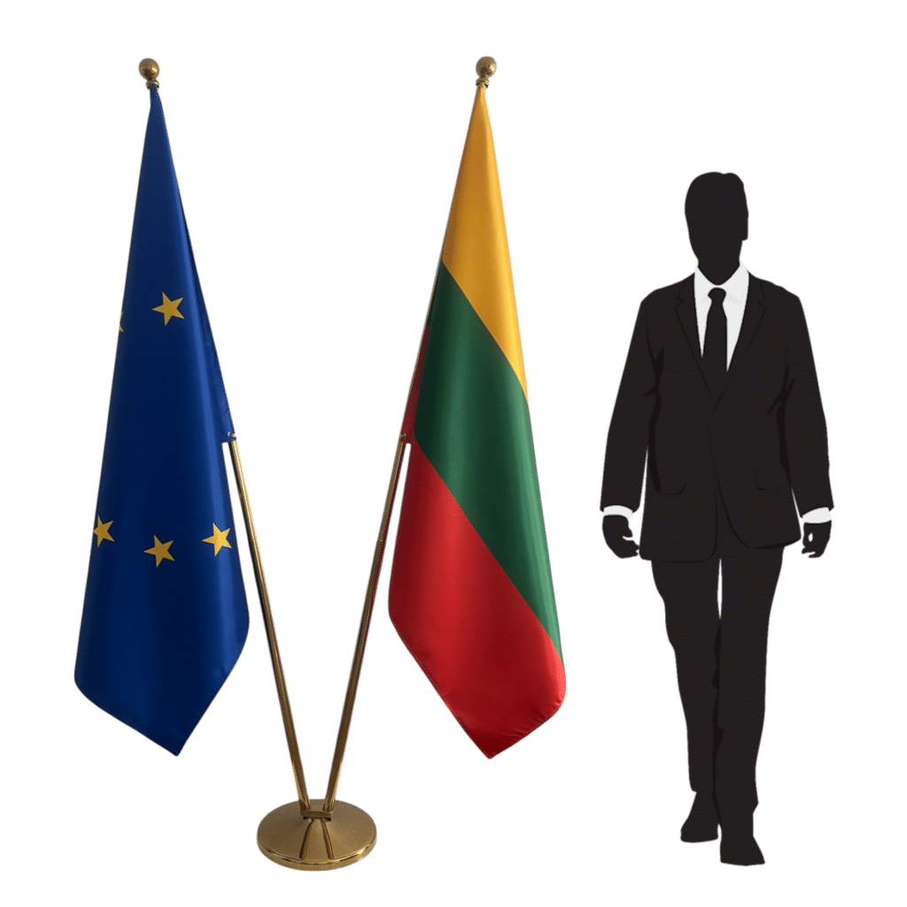 Lithuania Flag on Pole