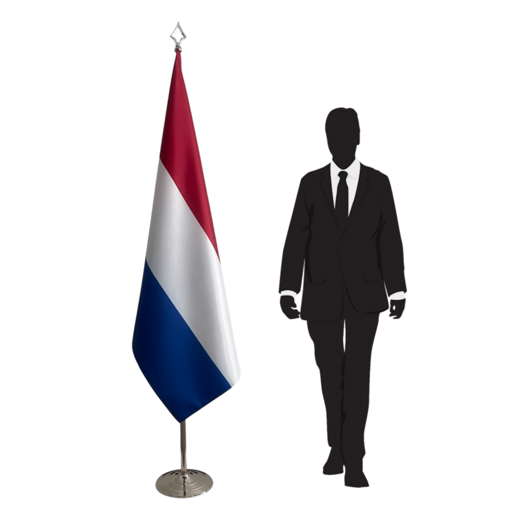 Netherlands flag on stand