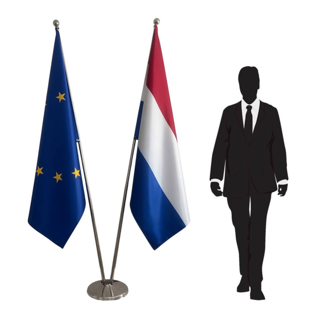 Netherlands flag on stand