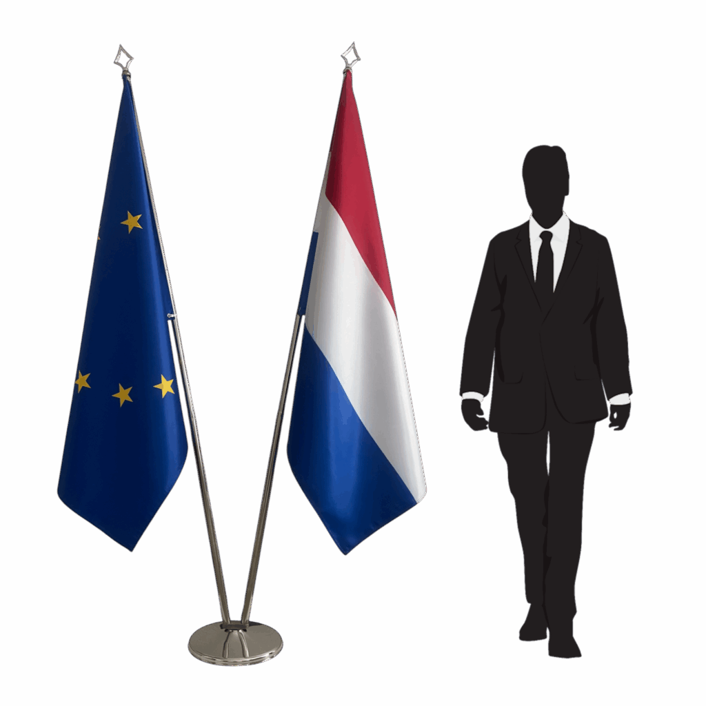 Netherlands flag on stand