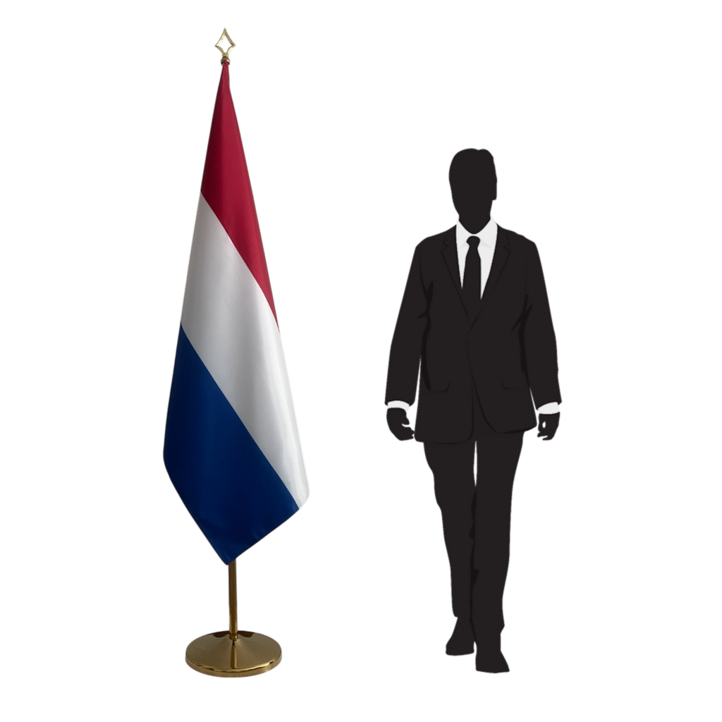 Netherlands flag on stand