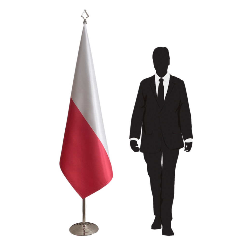 poland flag on stand