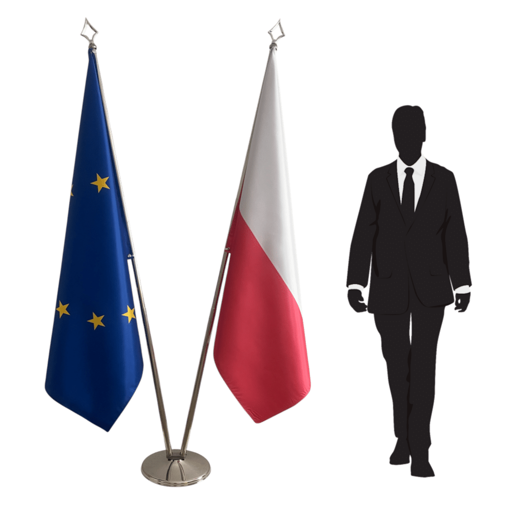 poland flag on stand
