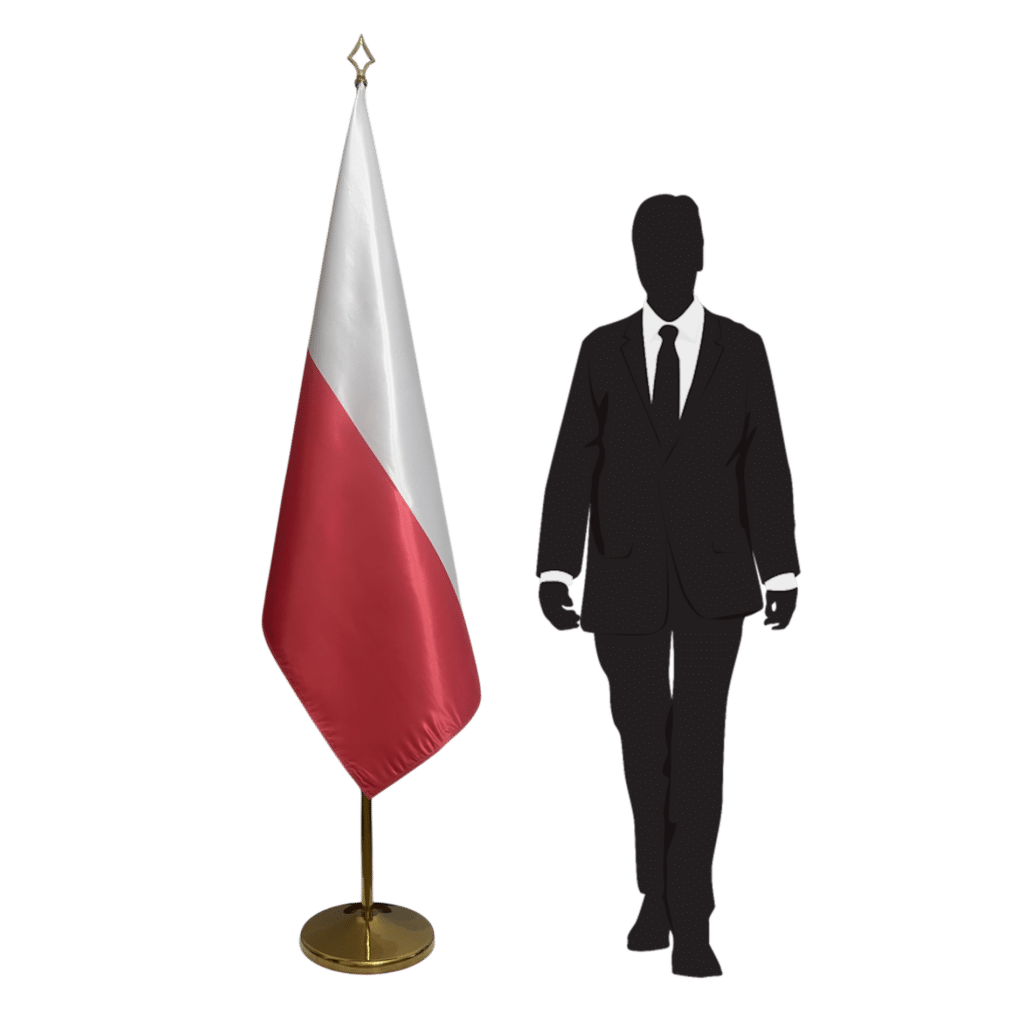 poland flag on stand
