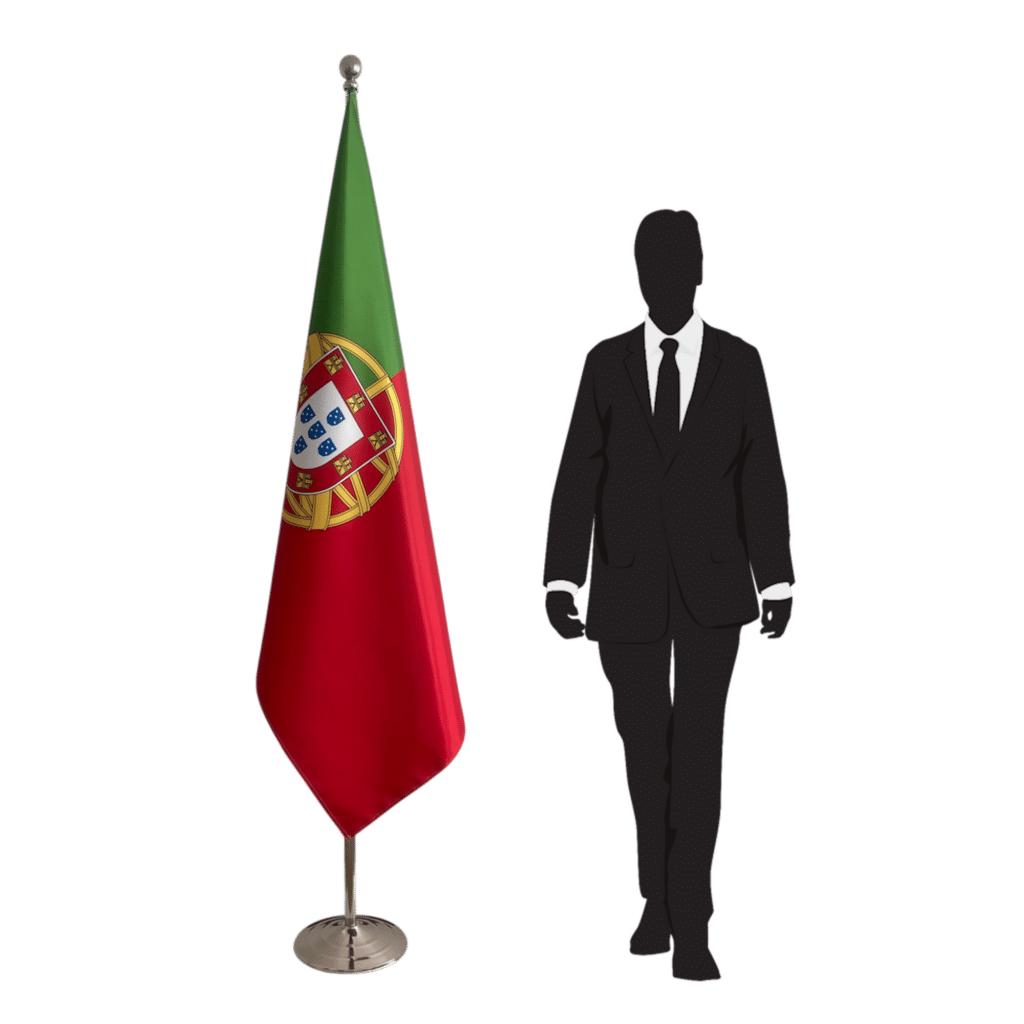 portugal flag on stand