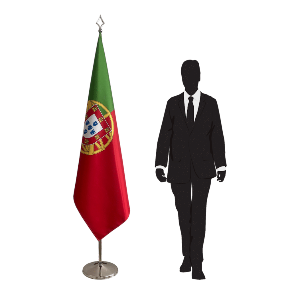 portugal flag on stand