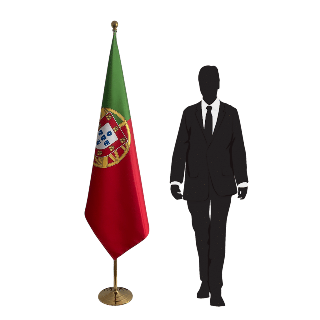 portugal flag on stand