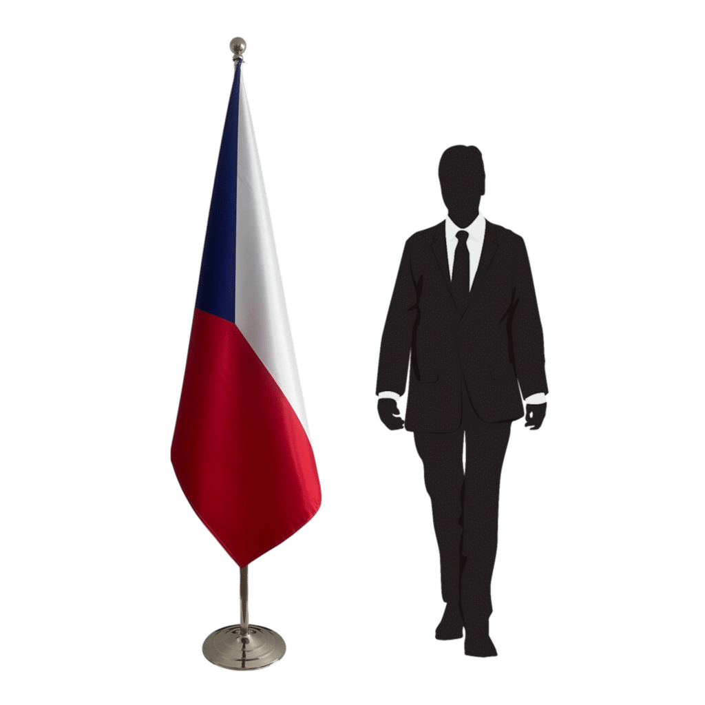 Czech flag on pole