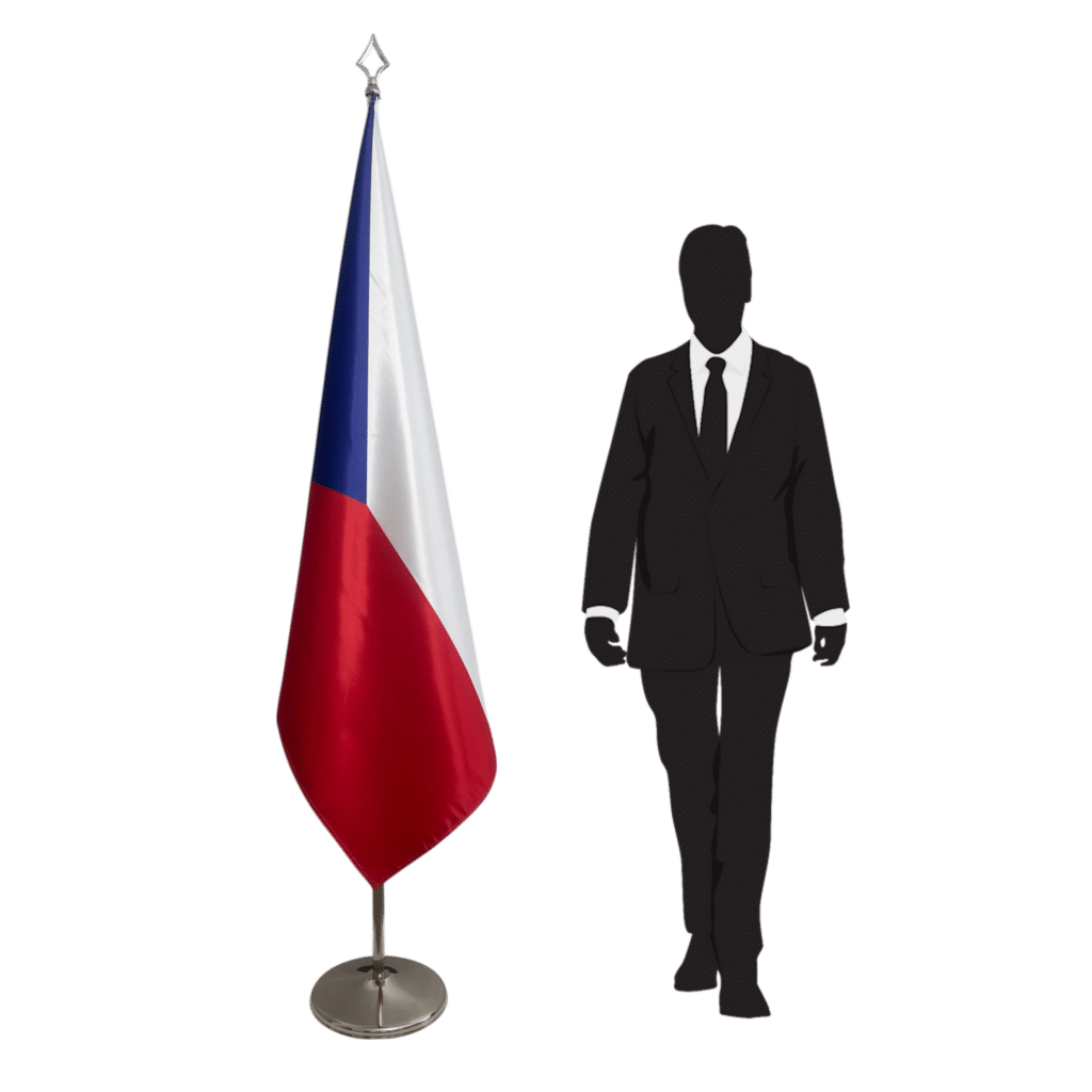 Czech flag on pole