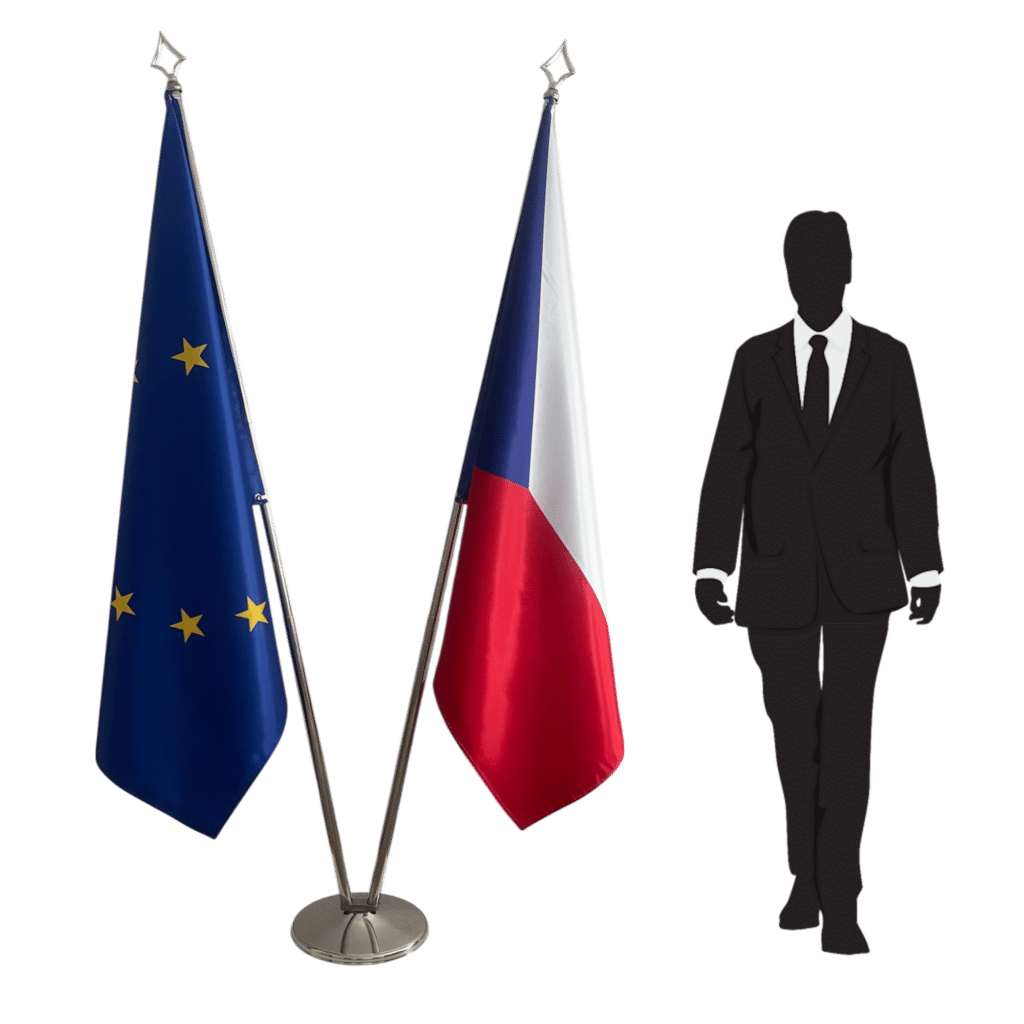 Czech flag on pole
