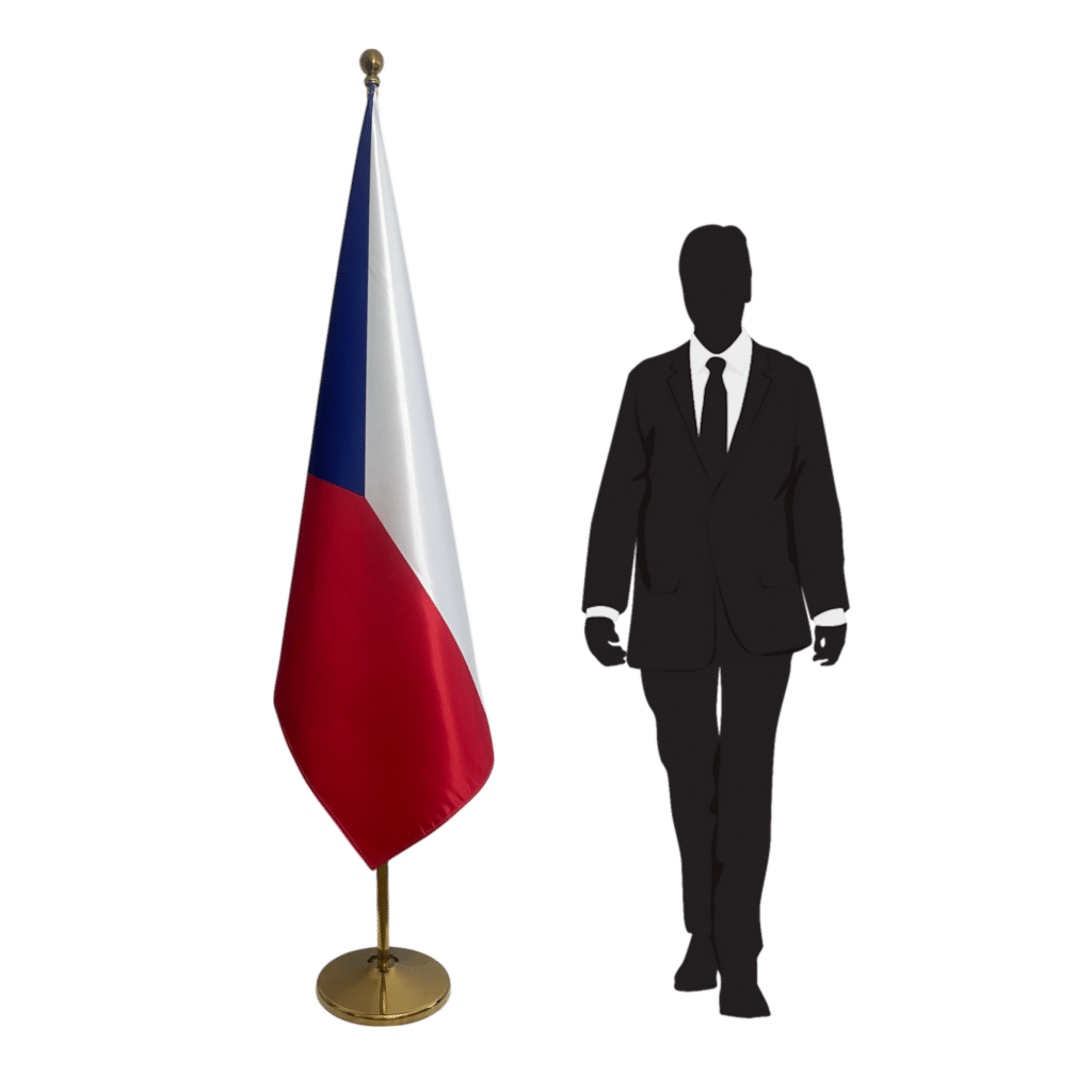Czech flag on stand