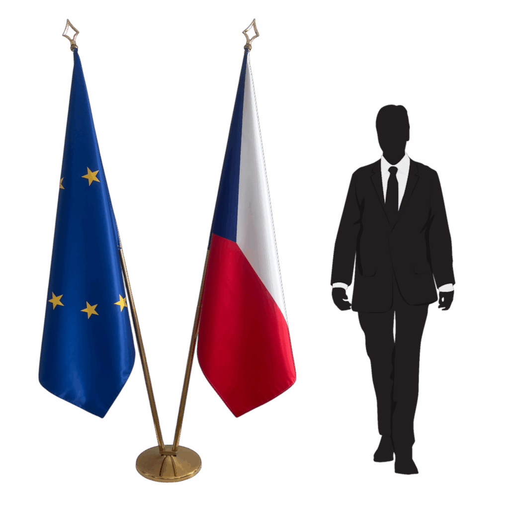 Czech flag on stand