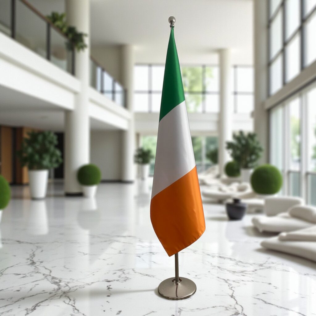 ireland flag on stand