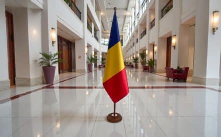 socle drapeau roumanie